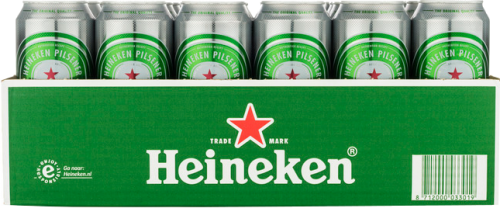 Heineken tray met 24 blikjes á 0,50 liter Heineken tray met 24 blikjes á 0,50 liter